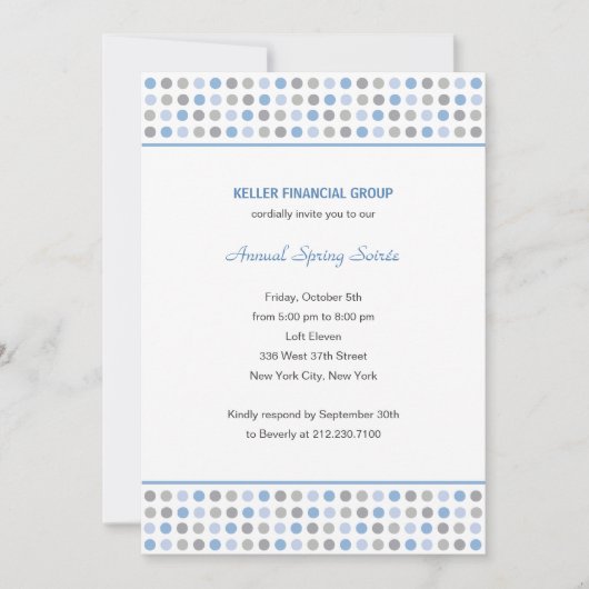 Motifs Dot Invitation de l'entreprise/du parti d'a (Devant)