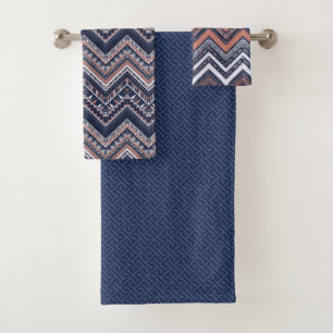 MOTIFS ETHNIQUES TRIBAUX DE LA MARINE BLUE & BLUSH