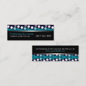 Motifs funky Turquoise blanc sur Carte de visite n (Devant / Derrière)