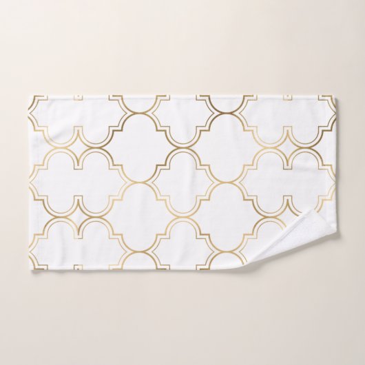 Motifs géométriques islamiques dorés de luxe (Serviette à main)