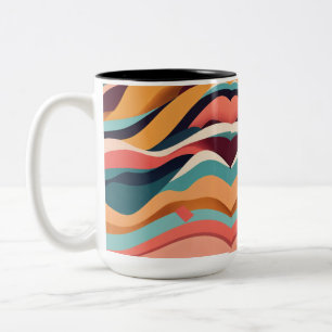 Motifs géométriques minimalistes - Mug à deux tons