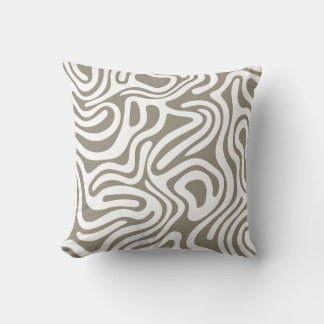 Motifs gris et blanc Oreiller Abstrait