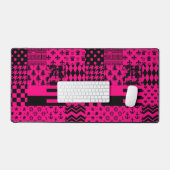 Motifs mélangés rose noir (Clavier et souris)