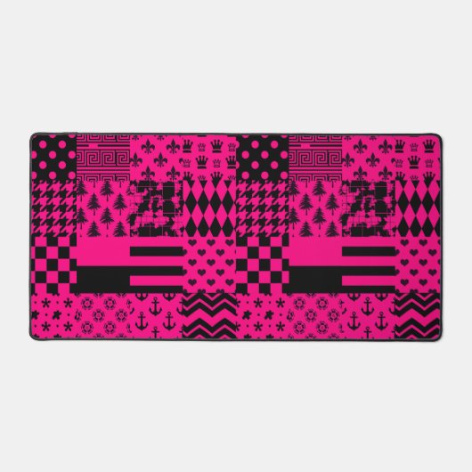 Motifs mélangés rose noir (Recto)