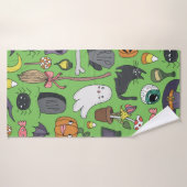 Motifs mignons dessinés à la main sans couture ave (Serviette de bain)