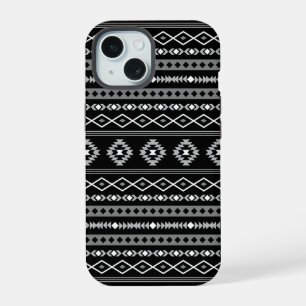 Motifs mixtes aztèques blanc gris noir