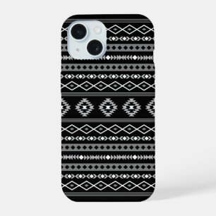 Motifs mixtes aztéques blanc gris noir