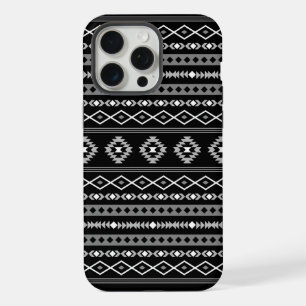 Motifs mixtes aztéques blanc gris noir
