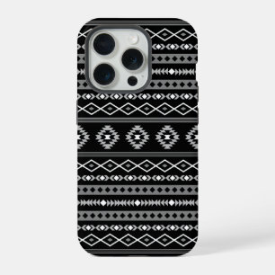 Motifs mixtes aztéques blanc gris noir