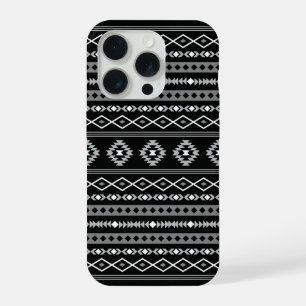 Motifs mixtes aztèques blanc gris noir Motif