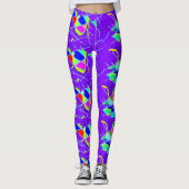 motifs multiples sur leggings bleus violets (Devant)
