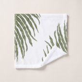 Motifs rétro sage vert olive beige  (Gant de toilette)