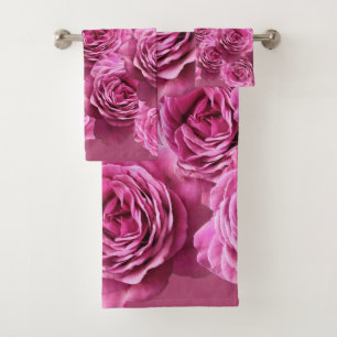 Motifs rose roses et violets