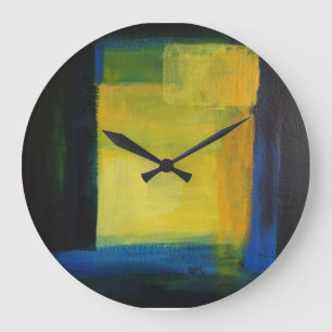 ""Motion" Bleu et Jaune (grande horloge murale)