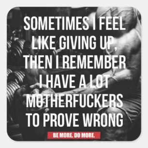 Motivaitonale fitness Gym Vierkante Sticker