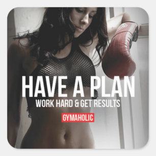 Motivaitonale fitness Gym Vierkante Sticker