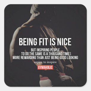 Motivaitonale fitness Gym Vierkante Sticker