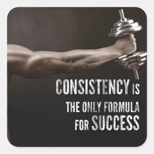 Motivaitonale fitness Gym Vierkante Sticker (Voorkant)