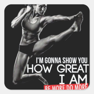 Motivaitonale fitness Gym Vierkante Sticker