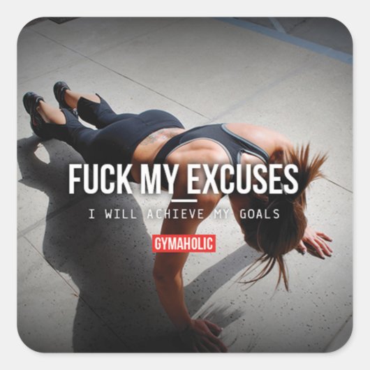 Motivaitonale fitness Gym Vierkante Sticker (Voorkant)