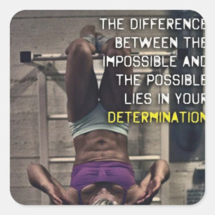 Motivaitonale fitness Gym Vierkante Sticker