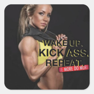Motivaitonale fitness Gym Vierkante Sticker