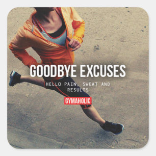 Motivaitonale fitness Gym Vierkante Sticker