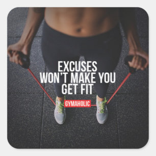 Motivaitonale fitness Gym Vierkante Sticker