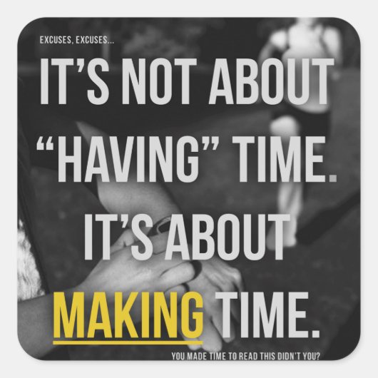 Motivaitonale fitness Gym Vierkante Sticker (Voorkant)