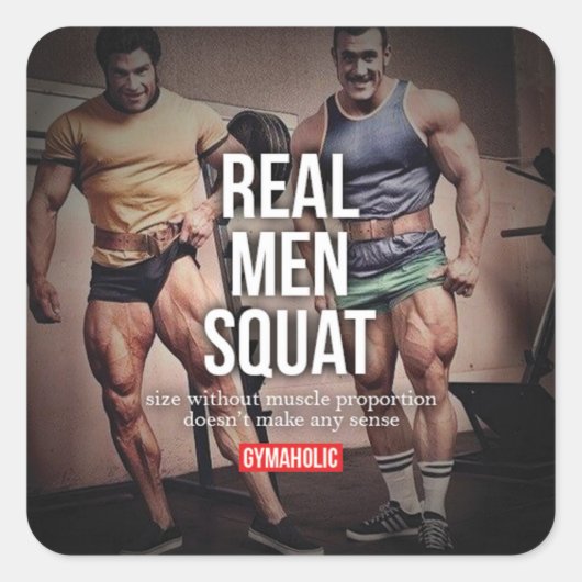 Motivaitonale fitness Gym Vierkante Sticker (Voorkant)