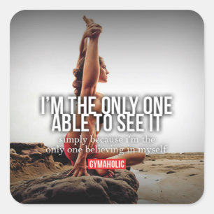 Motivaitonale fitness Gym Vierkante Sticker