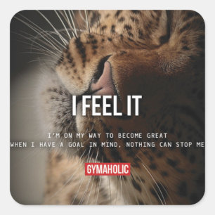 Motivaitonale fitness Gym Vierkante Sticker