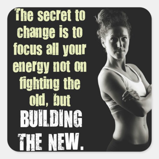 Motivaitonale fitness Gym Vierkante Sticker (Voorkant)