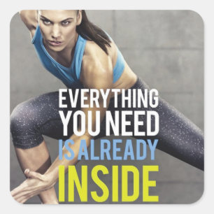 Motivaitonale fitness Gym Vierkante Sticker
