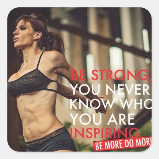 Motivaitonale fitness Gym Vierkante Sticker (Voorkant)