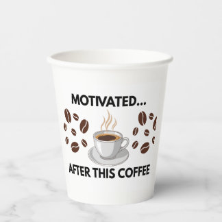 Motivated After This Coffee – Minimalist Paper Cup Papieren Bekers