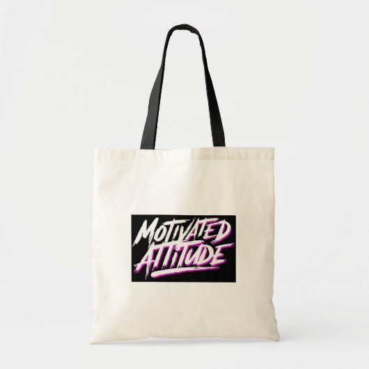 Motivated Attitude Canvas tas – Bold Retro-Inspire (Voorkant)