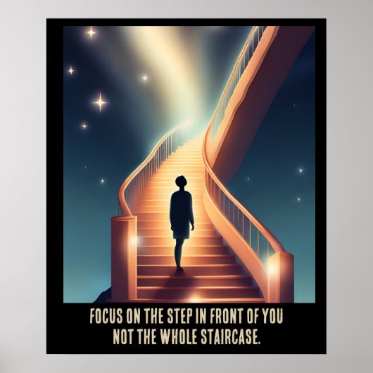 Motivatie aanmoedigende Ai Dreamy Focus op Step... Poster (Voorkant)