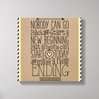 Motivatie afdrukken: nieuw begin canvas afdruk