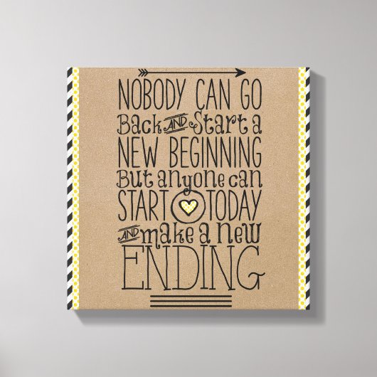 Motivatie afdrukken: nieuw begin canvas afdruk (Voorkant)