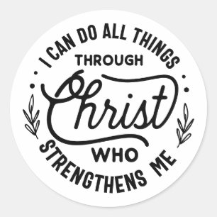 Motivatie Alle dingen Door Christ Quote Ronde Sticker