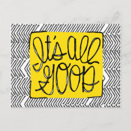 Motivatie Alles goed |Zwart-wit Briefkaart