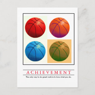 Motivatie Basketball Pop kunst bereiken Briefkaart