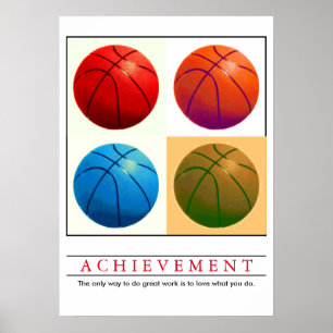 Motivatie Basketball Pop kunst bereiken Poster