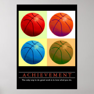 Motivatie Basketball Pop kunst bereiken Poster