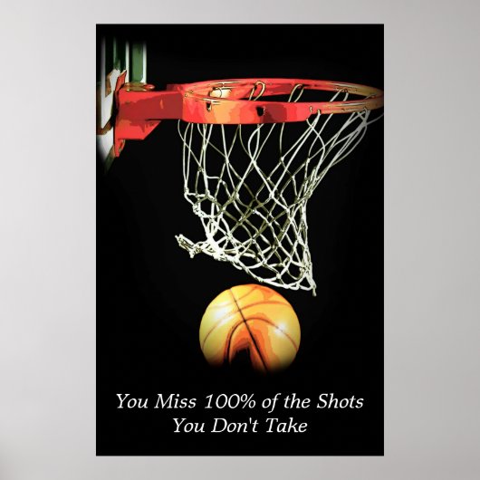 Motivatie Basketball Sport Poster (Voorkant)