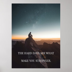 Motivatie berg lucht poster