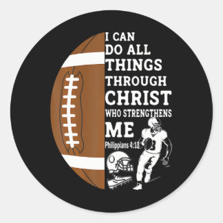 Motivatie Bijbelse Christelijke cadeautjes Footbal Ronde Sticker
