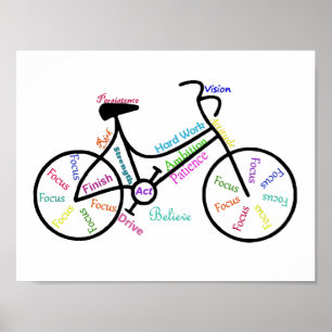 Motivatie bike, fiets, fietsen, sport, hobby poster