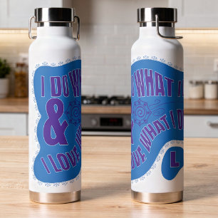 Motivatie Blauw Retro Ster Stijl Waterfles